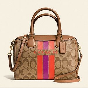 ✨HP✨ Coach Varsity Stripe Mini Bennett Satchel